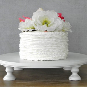 Wedding Cake Stand  | 14 Inch Cake Stand | Rustic Wedding Decor | White Cake Stand | Round Cake Stand | Featured in Martha Stewart Wedding