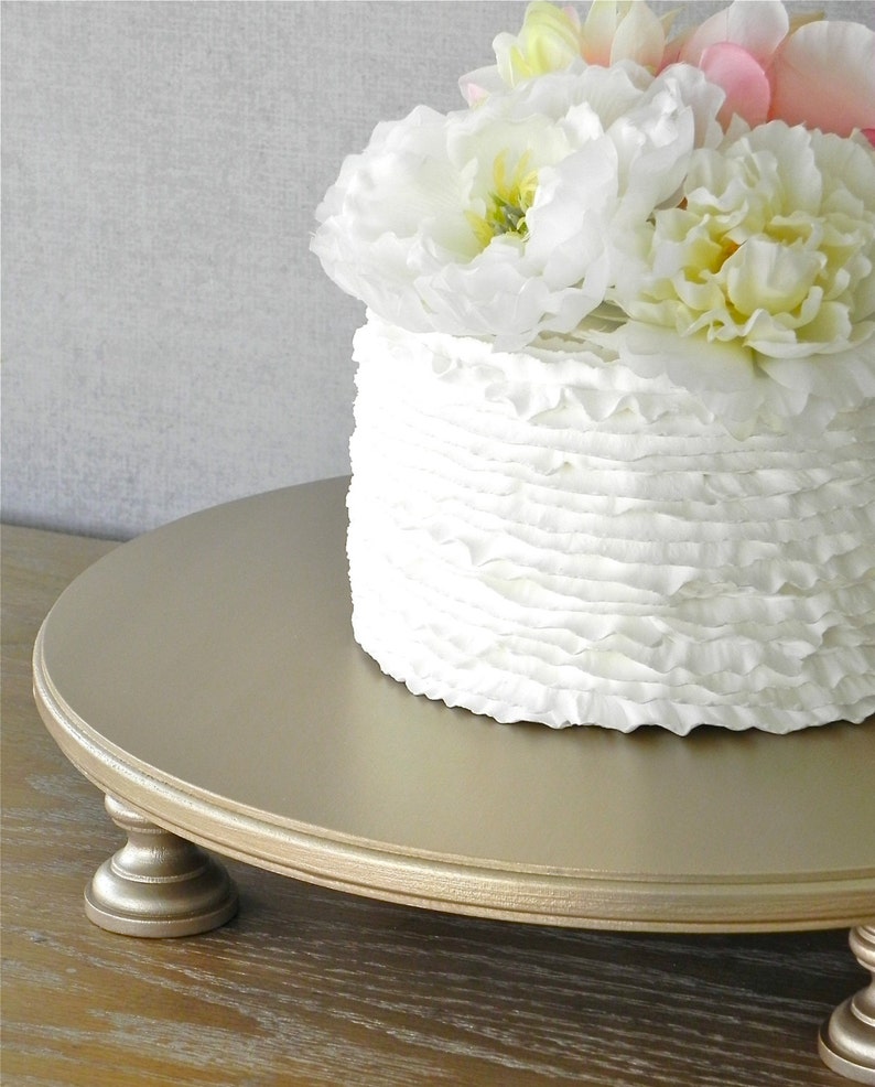 18 Wedding Cake Stand Round Champagne Cake Stand Rustic Wedding Decor Cake Topper As Featured In Martha Stewart Weddings image 3