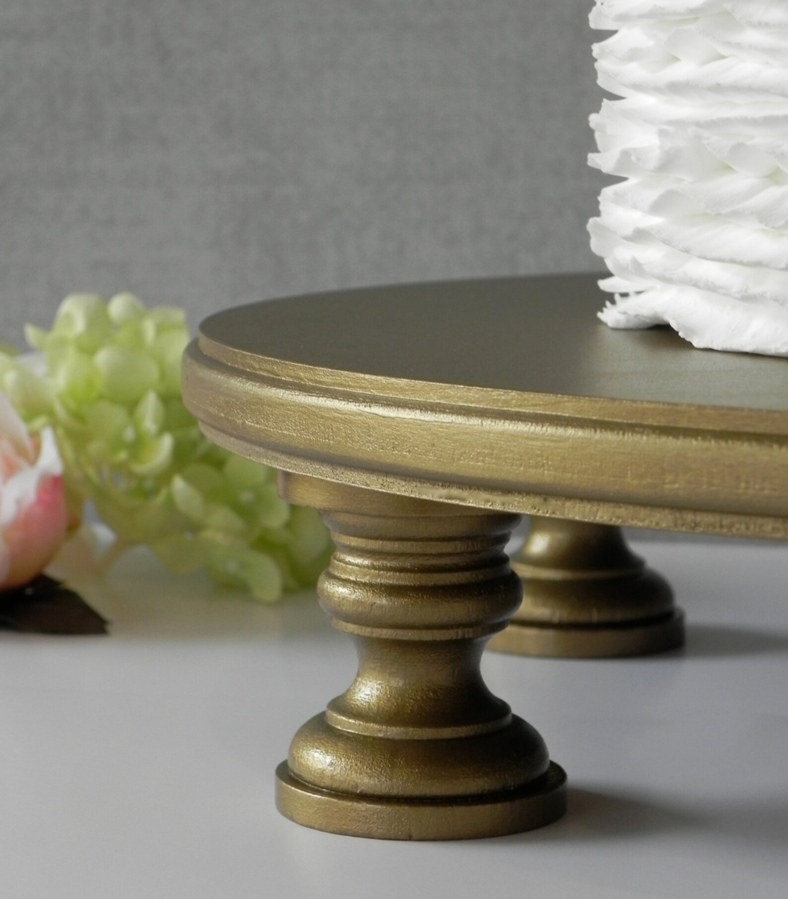 Gold Cake Stand 18"| Wedding Cake Stand | Vintage Gold | Rustic Wedding ...