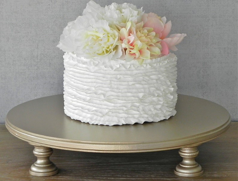 18 Wedding Cake Stand Round Champagne Cake Stand Rustic Wedding Decor Cake Topper As Featured In Martha Stewart Weddings image 5