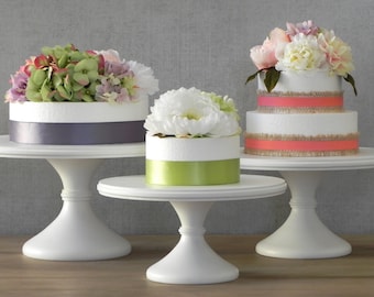 Wedding Cake Stand Collection |  Rustic Wedding Decor | White Round Cake Stand | Featured In Martha Stewart Weddings | RESERVED For Ryan