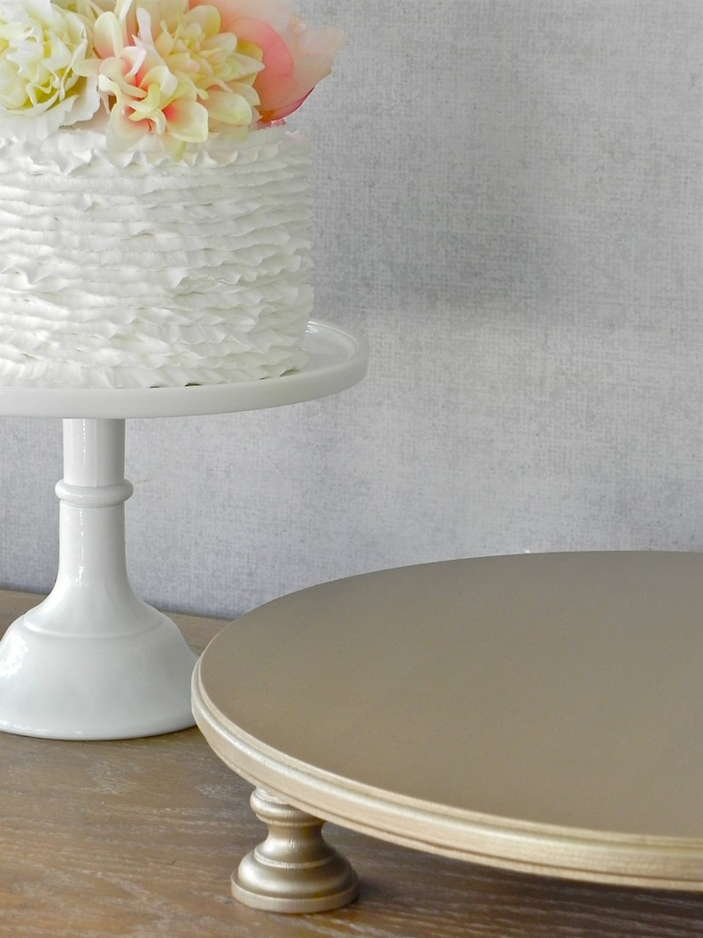 18 Wedding Cake Stand Round Champagne Cake Stand Rustic Wedding Decor Cake Topper As Featured In Martha Stewart Weddings image 4