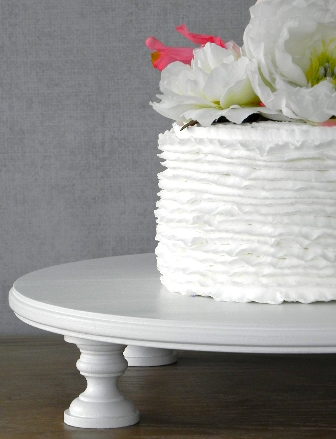 Wedding Cake Stand | 14 Inch Cake Stand | Rustic Wedding Decor | White ...