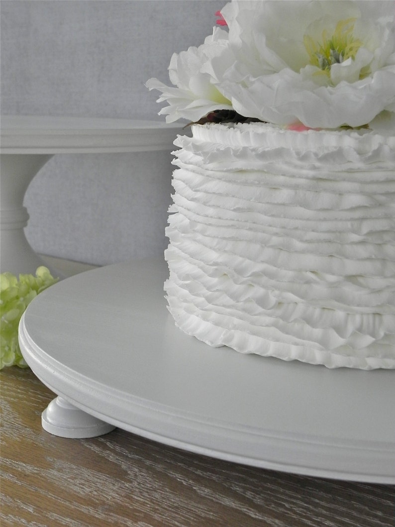 Wedding Cake Stand 18 Cake Stand Rustic Wedding Decor Large Wedding Cake White Cake Stand For Wedding Cake Birthday Cake Stand image 3