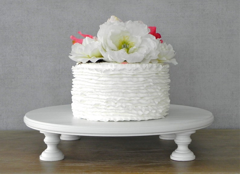 Wedding Cake Stand 18 Cake Stand Rustic Wedding Decor Large Wedding Cake White Cake Stand For Wedding Cake Birthday Cake Stand image 1