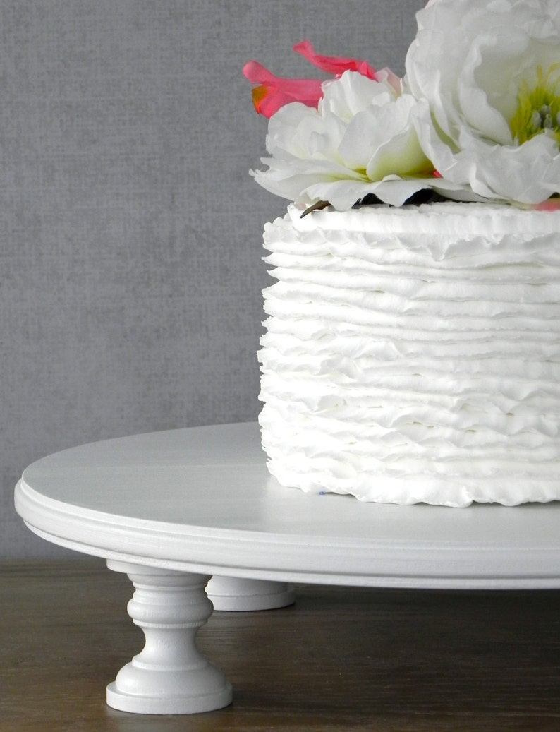 Wedding Cake Stand 18 Cake Stand Rustic Wedding Decor Large Wedding Cake White Cake Stand For Wedding Cake Birthday Cake Stand image 4
