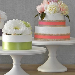 Wedding Cake Stand Collection Rustic Wedding Decor White Round Cake Stand Featured In Martha Stewart Weddings RESERVED For Ryan image 2