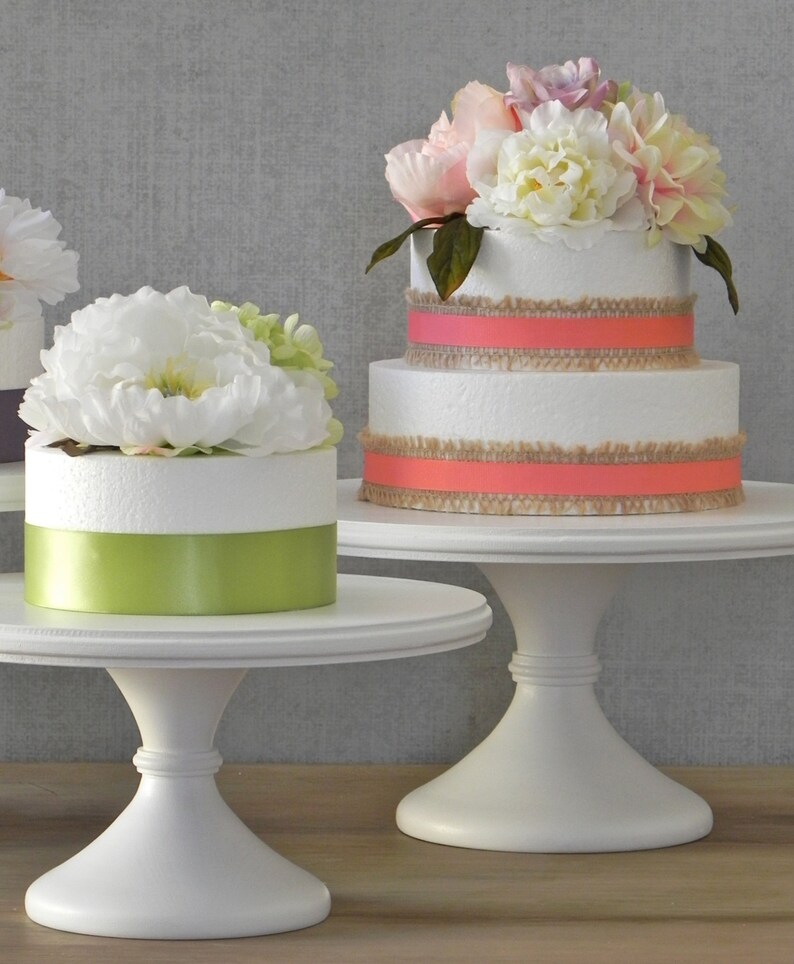 Wedding Cake Stand Collection Rustic Wedding Decor White Round Cake Stand Featured In Martha Stewart Weddings RESERVED For Ryan image 2