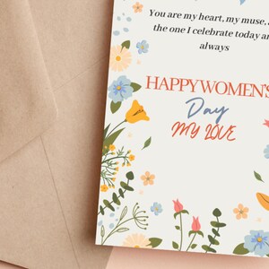 Carta de amor personalizada para el Día Internacional de la Mujer: regalo digital personalizado para tu novia/mensaje personalizado para el Día de la Mujer