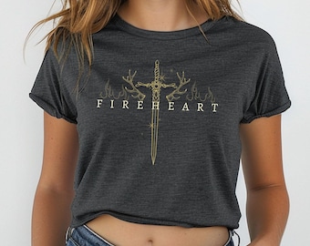 Camiseta Coração de Fogo | Camiseta Trono de Vidro, Camiseta com Citações da SJM "Você Não Cede", Coração de Fogo, Produtos da SJM, Produtos de Trono de Vidro, Manon Blackbeak, Rowan