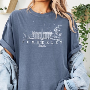 Pemberley-T-Shirt | Stolz und Vorurteil-T-Shirt Mr. Darcy Elizabeth Bennet Jane Austen Merchandise Literarisches T-Shirt Geschenke für leidenschaftliche Bücherwürmer
