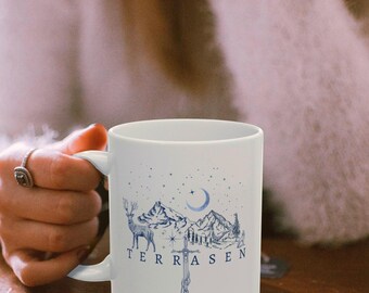 Terrasen Coffee Mug  | Throne of Glass Mug Celaena Sardothien SJM quotes Rowan Whitehorn You Do Not Yield merch Fireheart TOG Cup