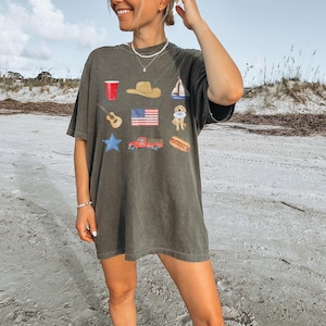 Comfort Colors American Flag Red Solo Cup Shirt | Patriotic Country Concert Merch