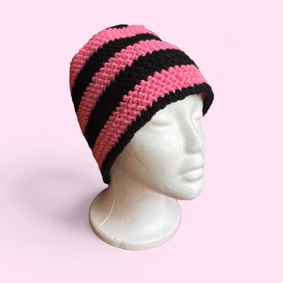 Women\'s PINK Black & White One Size Beanie Hat s-l400.jpg main image 3
