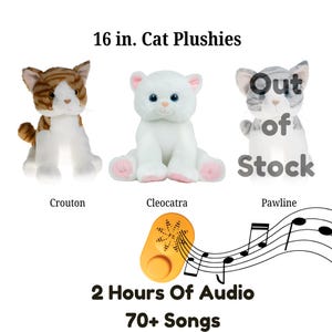 Personalized Plush Cats with Custom Audio | Musical Plush Cats That Play Your Favorite Song or Personalized Special Audio