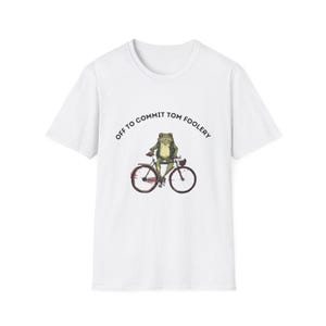 Off to Commit Tom Foolery Frog T-shirt. Comfort Colors Funny Weirdcore Sayings Unique Tshirt Tee Adults Men Women Meme Graphic Sarcastic