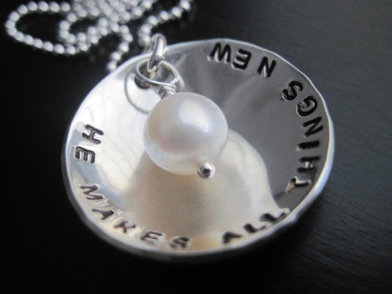 He Makes All Things New Domed Sterling Silver Necklace - Etsy
