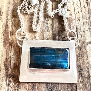 Sterling Silver and Labradorite Pendant Necklace image 6