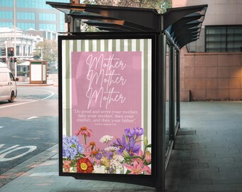 Islamic Mother Poster Printable | “Mother Mother Mother” Bukhari 5971 | Muslim Wall Art | Gift for Mom | Mother's day | Instant Download