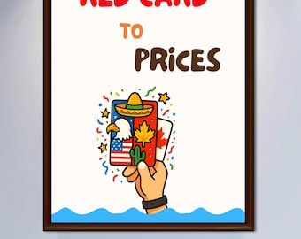Funny Football Poster | Red Card To Prices | Sarcastic Soccer Wall Art | Football Fan Gift | Digital Download