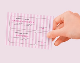 Mother’s Day Coupon Book Printable | 10 Vouchers for Mom | Breakfast in Bed Voucher | DIY Gift for Mom | Instant Download