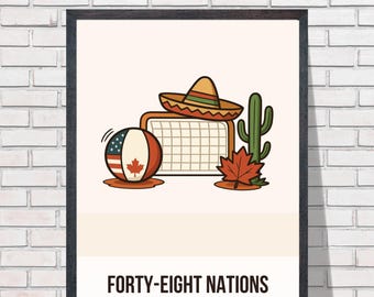 Funny Football Poster | Forty-Eight Nations | Sarcastic Soccer Wall Art | Football Fan Gift | Digital Download