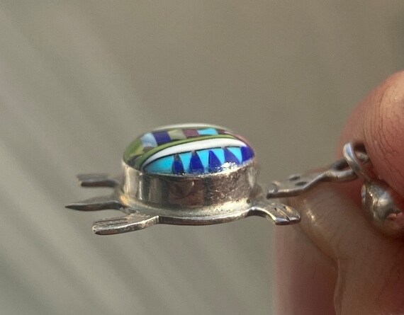 Benny Pinto Navajo Sterling Silver Turtle Inlay S… - image 5