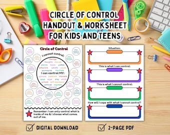 Circle of Control Handout & Worksheet for Kids and Teens