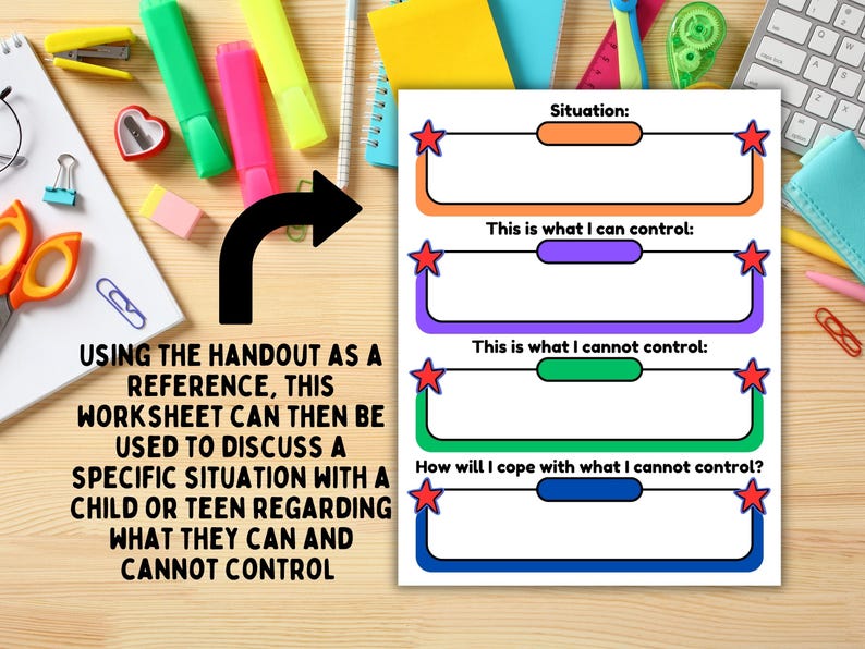 Circle of Control Handout & Worksheet for Kids and Teens - Etsy