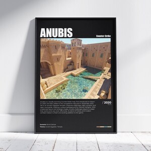 CS2 Anubis-poster, afdrukbaar Anubis-muurdecor, CSGO-kaartspelontwerp, CS Anubis-kunst, gamingkamerdecor, videogameposter, gamingafdrukken