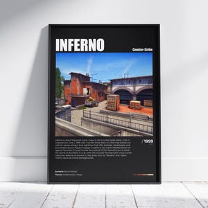 CS2 Inferno Poster, Printable Inferno Wall Decor, CSGO Map Game Design, Cs Inferno Art, Gaming Room Decor, Video Game Poster, Gaming Prints