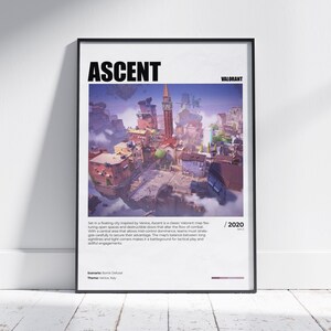 Valorant beklimming kaart poster, afdrukbare dappere kaart poster, dappere beklimming muur kunst, gaming room decor, videogame poster, gaming prints