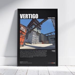 Poster CS2 vertigo, afdrukbare wanddecoratie duizeligheid, CSGO-kaart gamedesign, CS Vertigo Art, decor gamingkamer, poster videogame, gameprints
