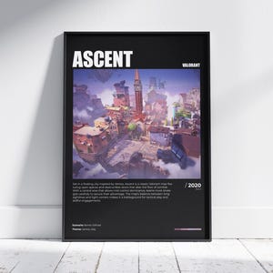 Valorant beklimming kaart poster, afdrukbare dappere kaart poster, dappere beklimming muur kunst, gaming room decor, videogame poster, gaming prints