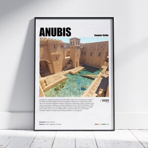 CS2 Anubis-poster, afdrukbaar Anubis-muurdecor, CSGO-kaartspelontwerp, CS Anubis-kunst, gamingkamerdecor, videogameposter, gamingafdrukken