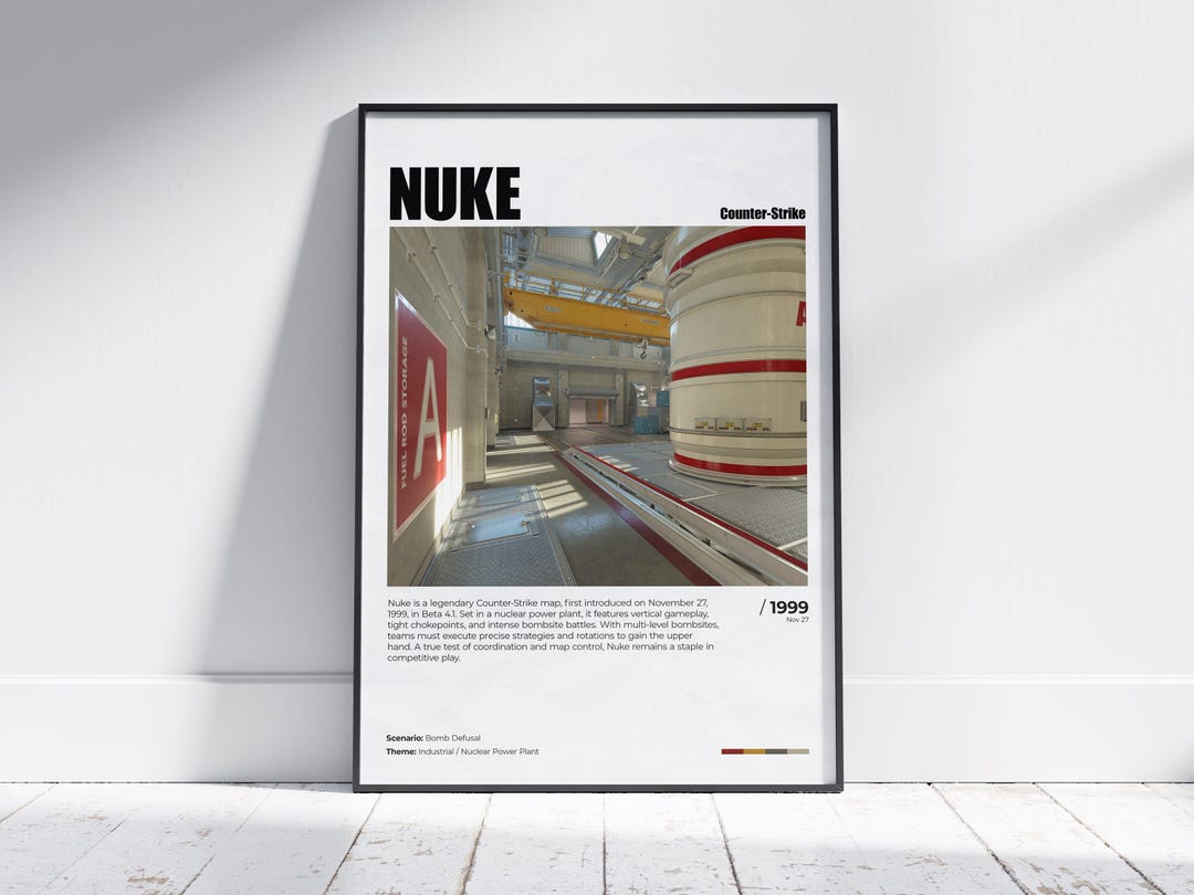 CS2 Nuke Poster, Printable Nuke Wall Decor, CSGO Map Game Design, Cs ...