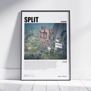 Valorant split-kaartposter, afdrukbare split-kaartposter, dappere split-muurkunst, gaming room decor, videogameposter, gaming prints