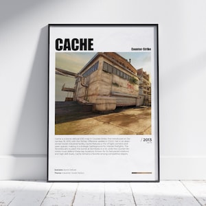 CS2-cacheposter, wanddecor afdrukbare cache, CSGO-kaart gamedesign, CS-cachekunst, decor gamingkamer, videogameposter, gamingafdrukken