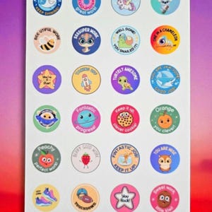 Sheet of 24 positive Affirmation Stickers, Encouragement Stickers, Student Stickers, Teacher Stickers, Reward Stickers, kids stickers