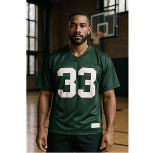 Oversized #33 Mesh Jersey Top - Unisex Retro Fussball-Shirt, Vintage-inspiriertes Streetwear-T-Shirt, Festival-Crop, sportliche Athleisure