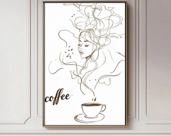 Coffee Kitchen Wall Art, Coffee Print, Printable  Wall Art, Posters Prints for Cafe, Kitchen Coffee Poster, Bakery Wall Art
