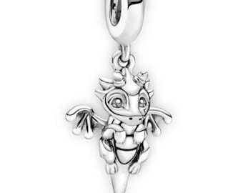 Magic Dragon Dangle Charm for Bracelet Necklace,100% Genuine 925