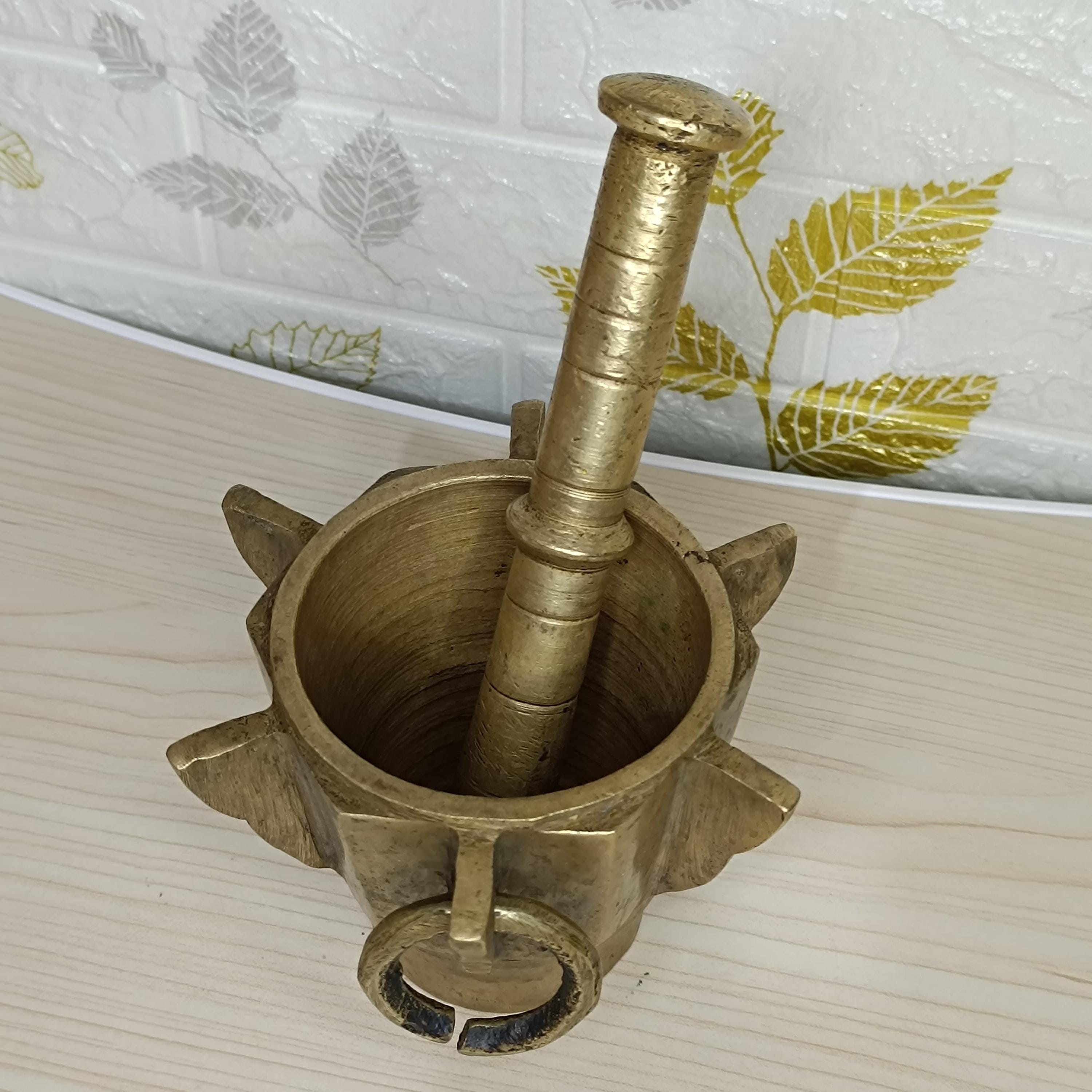 Mortar and pestle. Hexagonal, made by Moroccan Jews. Has a six-pointed star. Made more than 200 years ago. Weight 3.5 kg.