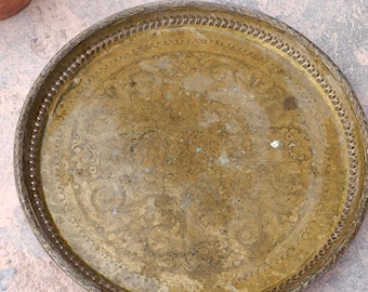 A very old Moroccan tea tray made of copper, part of our ancestors&#39; heritage.