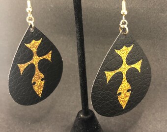 Tribal Cross Teardrop Earrings