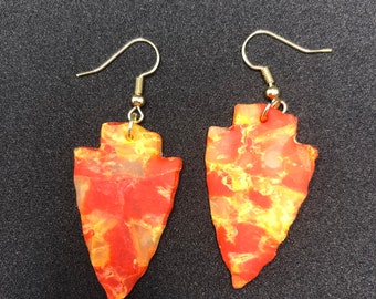 Arrowhead earrings red/yellow/white