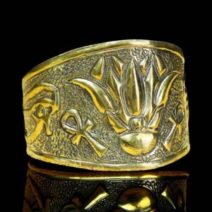 Rare Egyptian Goddess Bracelet with lotus flower and ankh and the Egyptian eye of Horus - made in Egypt
