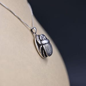 Ancient Egyptian Scarab pendant symbol made from Sliver, Egyptian Scarab hand carved made in Egypt