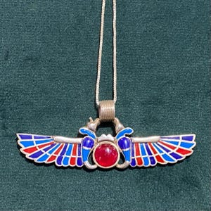 Winged Wadjet Necklace | Sterling Silver Egyptian Amulet | Wings Of Apep | Ancient Symbol of Evil | Dainty Spiritual Jewelry for Her.