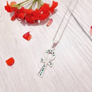 Ankh Necklace Sterling Silver – Ancient Egyptian Jewelry, Key of Life Pendant, Pharaonic Symbol, Unisex Spiritual Gift, Handmade Charm